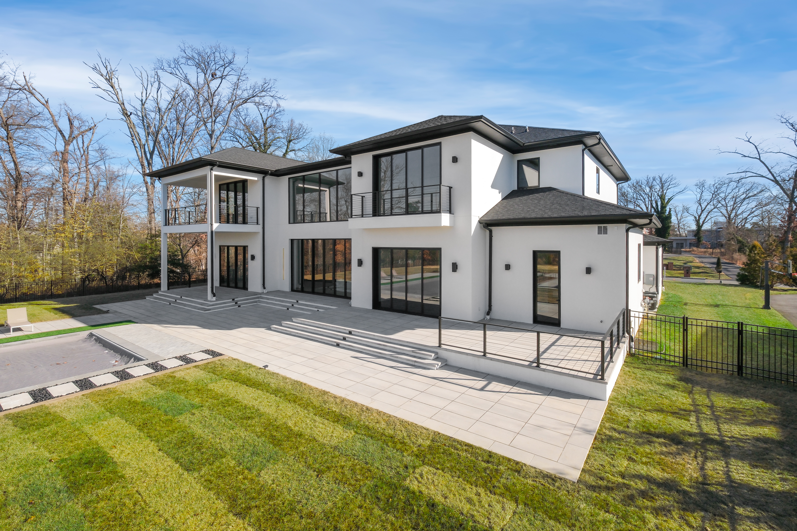 Potomac House — Rear Exterior at Dusk